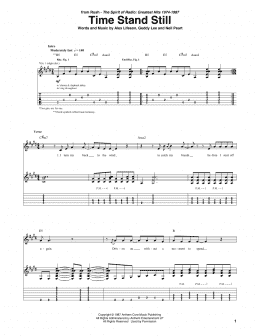 page one of Time Stand Still (Guitar Tab)