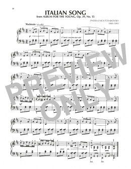 page one of Italian Song, Op. 39, No. 15 (Piano Solo)