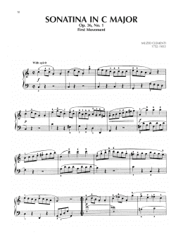 page one of Spiritoso, Sonatina In C Major, Op. 36, No. 1 (Piano Solo)