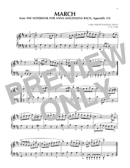 page one of March In D Major, BWV Appendix 122 (Piano Solo)