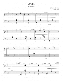 page one of Waltz, Op. 39, No. 9 (Educational Piano)