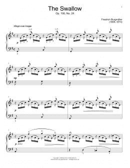page one of The Swallow, Op. 100, No. 24 (Educational Piano)