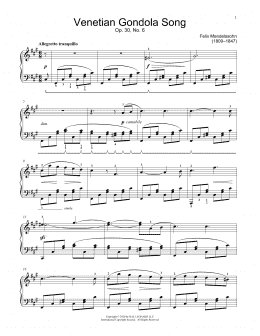 page one of Venetian Boat Song, Op. 30, No. 6 (Educational Piano)