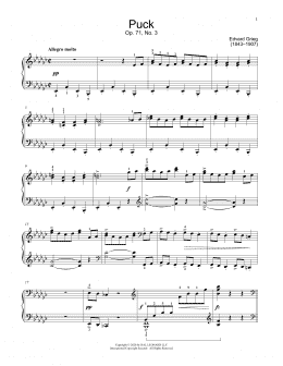 page one of Puck, Op. 71, No. 3 (Educational Piano)
