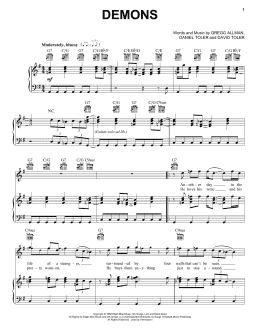 page one of Demons (Piano, Vocal & Guitar Chords (Right-Hand Melody))