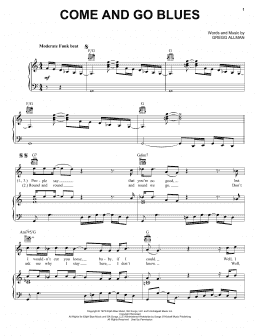 page one of Come And Go Blues (Piano, Vocal & Guitar Chords (Right-Hand Melody))