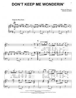 page one of Don't Keep Me Wonderin' (Piano, Vocal & Guitar Chords (Right-Hand Melody))