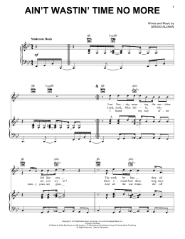 page one of Ain't Wastin' Time No More (Piano, Vocal & Guitar Chords (Right-Hand Melody))