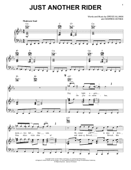page one of Just Another Rider (Piano, Vocal & Guitar Chords (Right-Hand Melody))