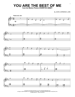 page one of You Are The Best Of Me (from the Motion Picture Downton Abbey) (Piano Solo)