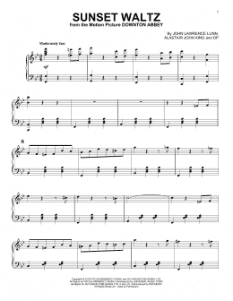 page one of Sunset Waltz (from the Motion Picture Downton Abbey) (Piano Solo)