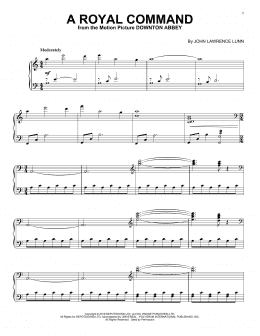 page one of A Royal Command (from the Motion Picture Downton Abbey) (Piano Solo)