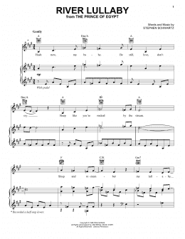 page one of River Lullaby (from The Prince Of Egypt) (Piano, Vocal & Guitar Chords (Right-Hand Melody))