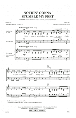 page one of Nothin' Gonna Stumble My Feet (SSAB Choir)