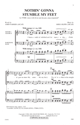 page one of Nothin' Gonna Stumble My Feet (TTBB Choir)