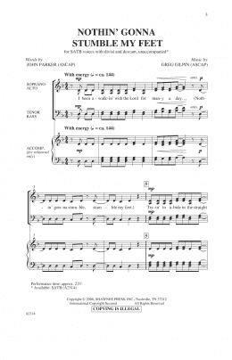 page one of Nothin' Gonna Stumble My Feet (SATB Choir)