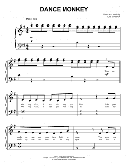 Pelágico presupuesto Resolver Dance Monkey (Big Note Piano) - Print Sheet Music Now