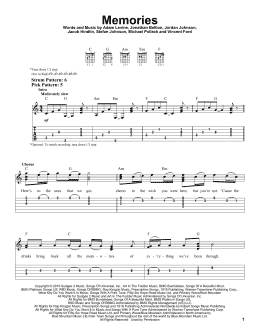 page one of Memories (Easy Guitar Tab)