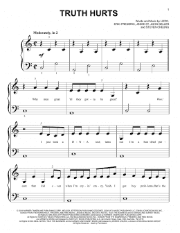 page one of Truth Hurts (Big Note Piano)