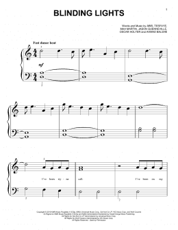 page one of Blinding Lights (Big Note Piano)