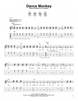 page one of Dance Monkey (Easy Guitar Tab)