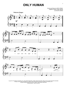 page one of Only Human (Big Note Piano)