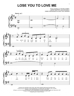 page one of Lose You To Love Me (Big Note Piano)
