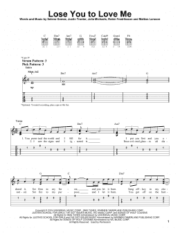 page one of Lose You To Love Me (Easy Guitar Tab)