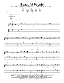page one of Beautiful People (feat. Khalid) (Easy Guitar Tab)
