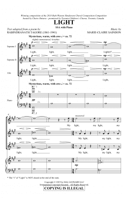 page one of Light (SSA Choir)