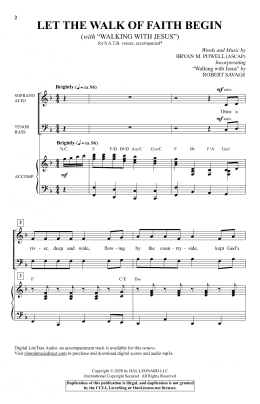 page one of Let The Walk Of Faith Begin (with "Walking With Jesus") (SATB Choir)