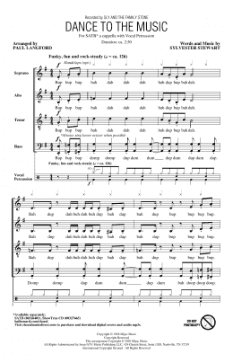 page one of Dance To The Music (arr. Paul Langford) (SATB Choir)