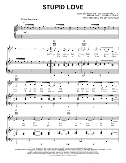 page one of Stupid Love (Piano, Vocal & Guitar Chords (Right-Hand Melody))