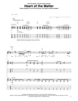 page one of The Heart Of The Matter (Guitar Tab)