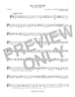 page one of All Is Found (from Disney's Frozen 2) (Clarinet Solo)