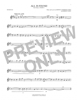 page one of All Is Found (from Disney's Frozen 2) (Tenor Sax Solo)