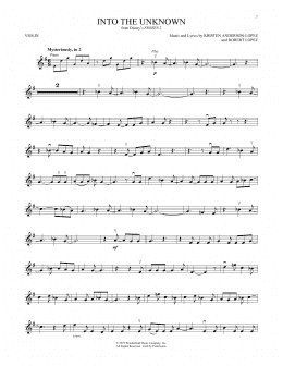 page one of Into The Unknown (from Disney's Frozen 2) (Violin Solo)