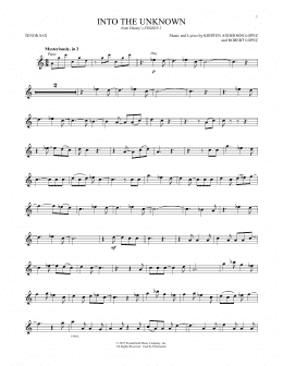 page one of Into The Unknown (from Disney's Frozen 2) (Tenor Sax Solo)