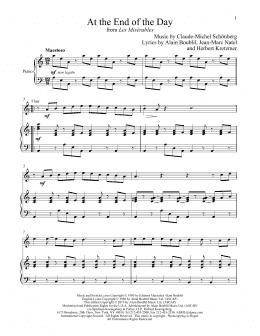 page one of At The End Of The Day (from Les Miserables) (Flute and Piano)