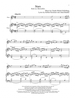 page one of Stars (from Les Miserables) (Flute and Piano)