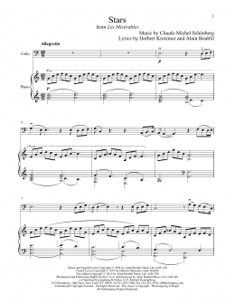 page one of Stars (from Les Miserables) (Cello and Piano)