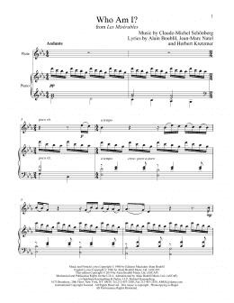 page one of Who Am I? (from Les Miserables) (Flute and Piano)