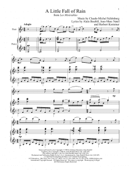 page one of A Little Fall Of Rain (from Les Miserables) (Flute and Piano)