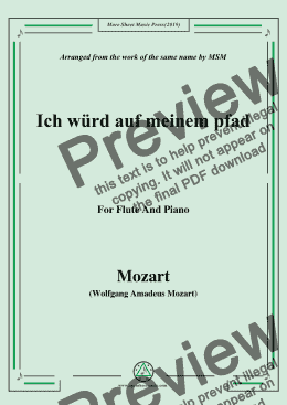 page one of Mozart-Ich würd auf meinem pfad,for Flute and Piano