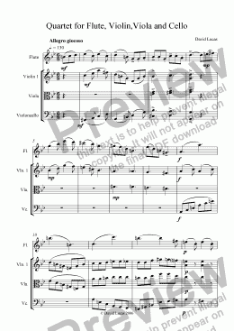 page one of Quartet for Flute and Strings