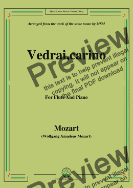 page one of Mozart-Vedrai,carino,for Flute and Piano