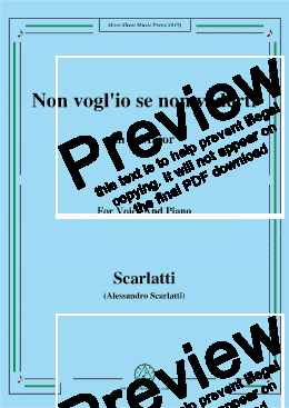 page one of Scarlatti-Non vogl'io se non vederti,in E Major,for Voice and Piano