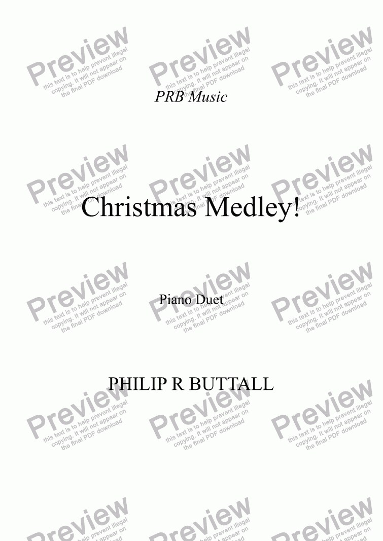 page one of Christmas Medley! (Piano Duet)