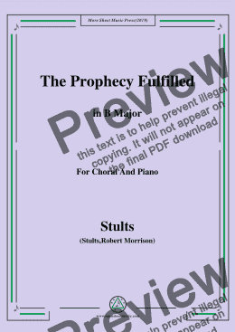page one of Stults-The Story of Christmas,No.4,The Prophecy Fulfilled,The Song...,in B Major,for Choral&Pno