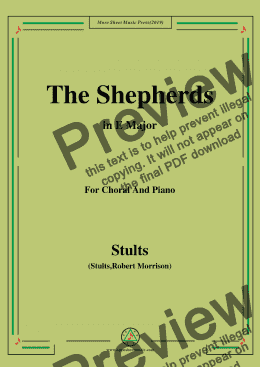 page one of Stults-The Story of Christmas,No.6,The Shepherds,Let Us Now Go Even...,in E Major,for Choral&Pno